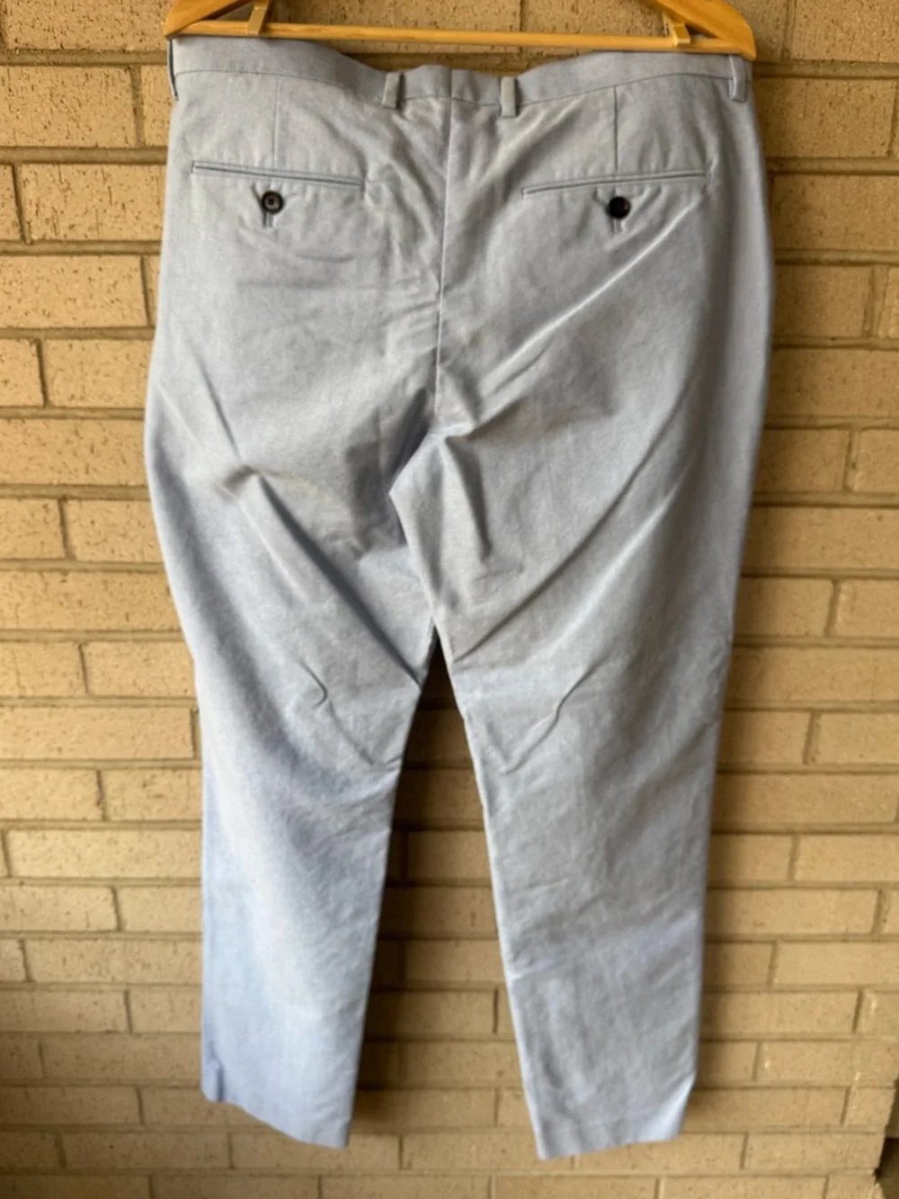 J. Crew Ludlow Slim Suit Dress Pant Light Blue Portuguese cotton oxford 34x32